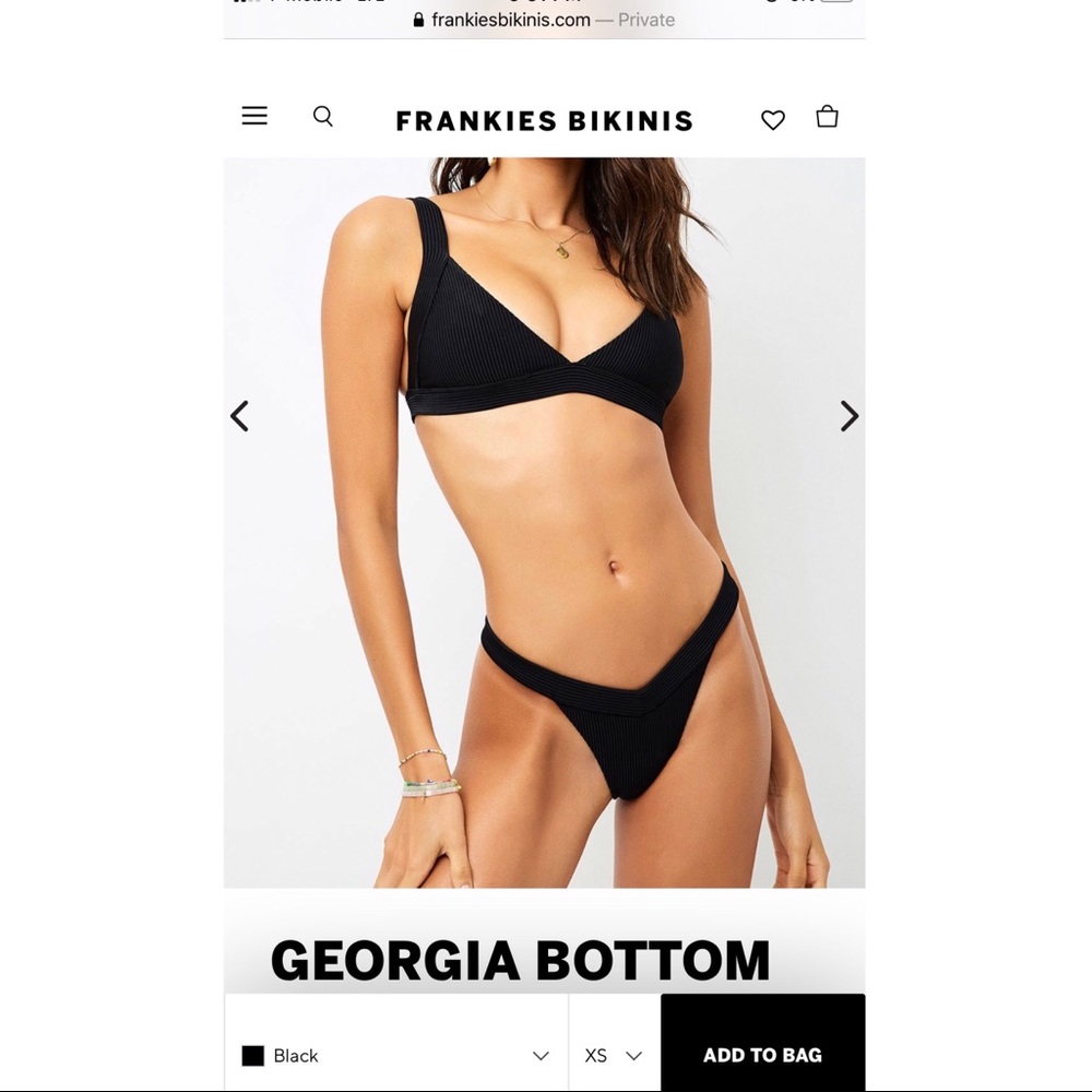 NWOT FRANKIES BIKINIS ‘GEORGIA’ BOTTOMS SZ XS